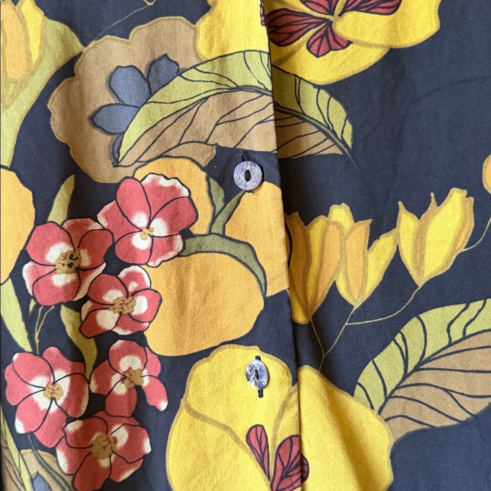 Citron Black Floral Button Down Shirt - Picture 4 of 6
